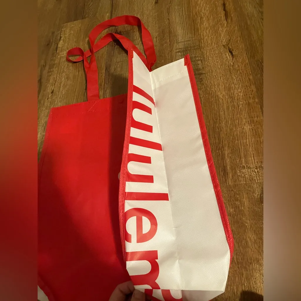 Lululemon Reusable Tote Carryall Handbag (Red) - Image 3