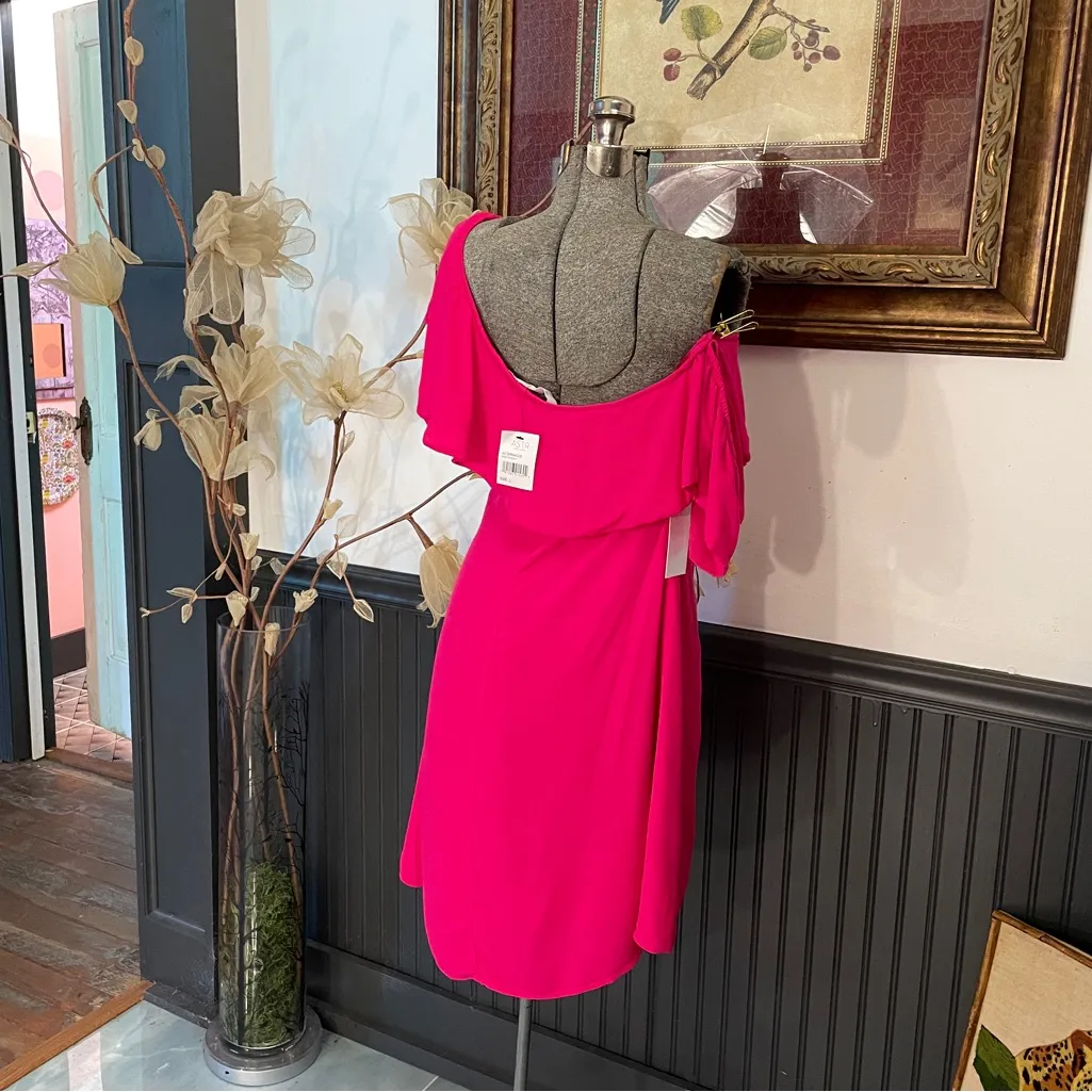 NWT REVOLVE ASTR Marisol One Shoulder Mini Dress in Pink Punch - Sz L 💚🎀 - Image 8