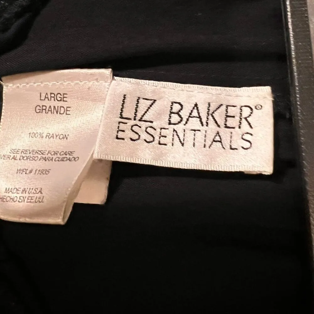Liz Baker Essentials Pull On Dark Blue White Pin‎ Strips Oversized Women’s Large - Image 4