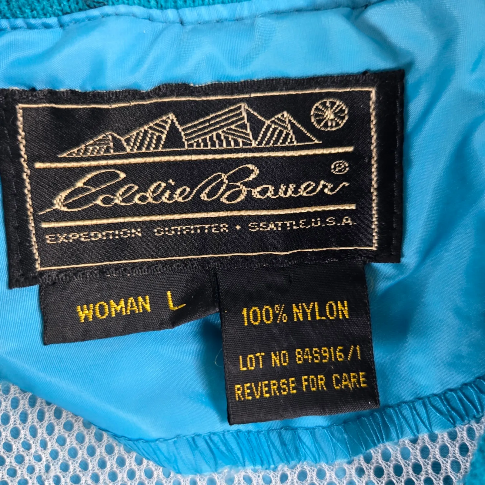 80s Vintage Eddie Bauer Blue Ripstop Windbreaker Jacket Straight Pant Size Large - Image 6