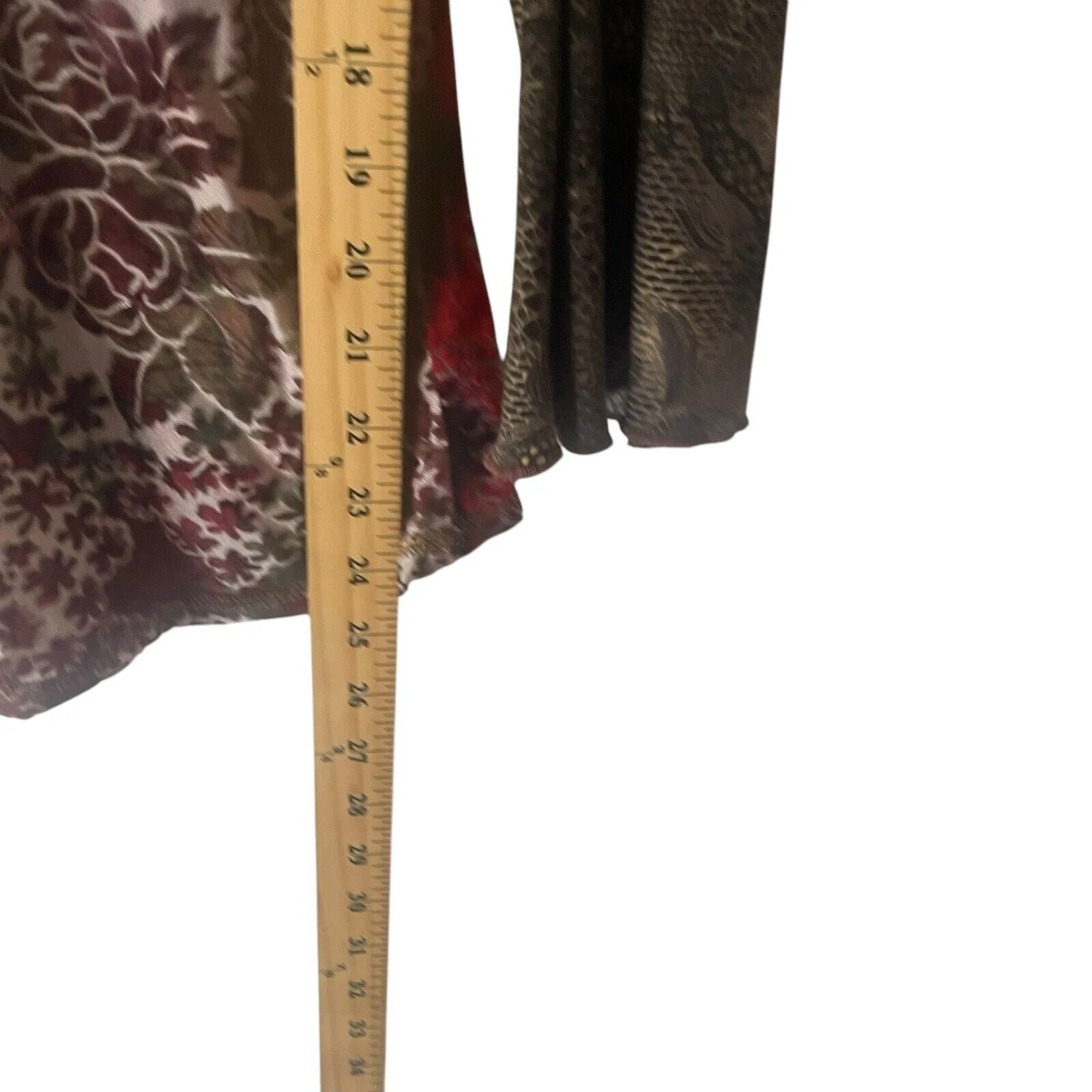 July Five Y2K Size Medium Velvet Burn Out Fairy Whimsical Lace Long‎ Sleeve Top - Image 9