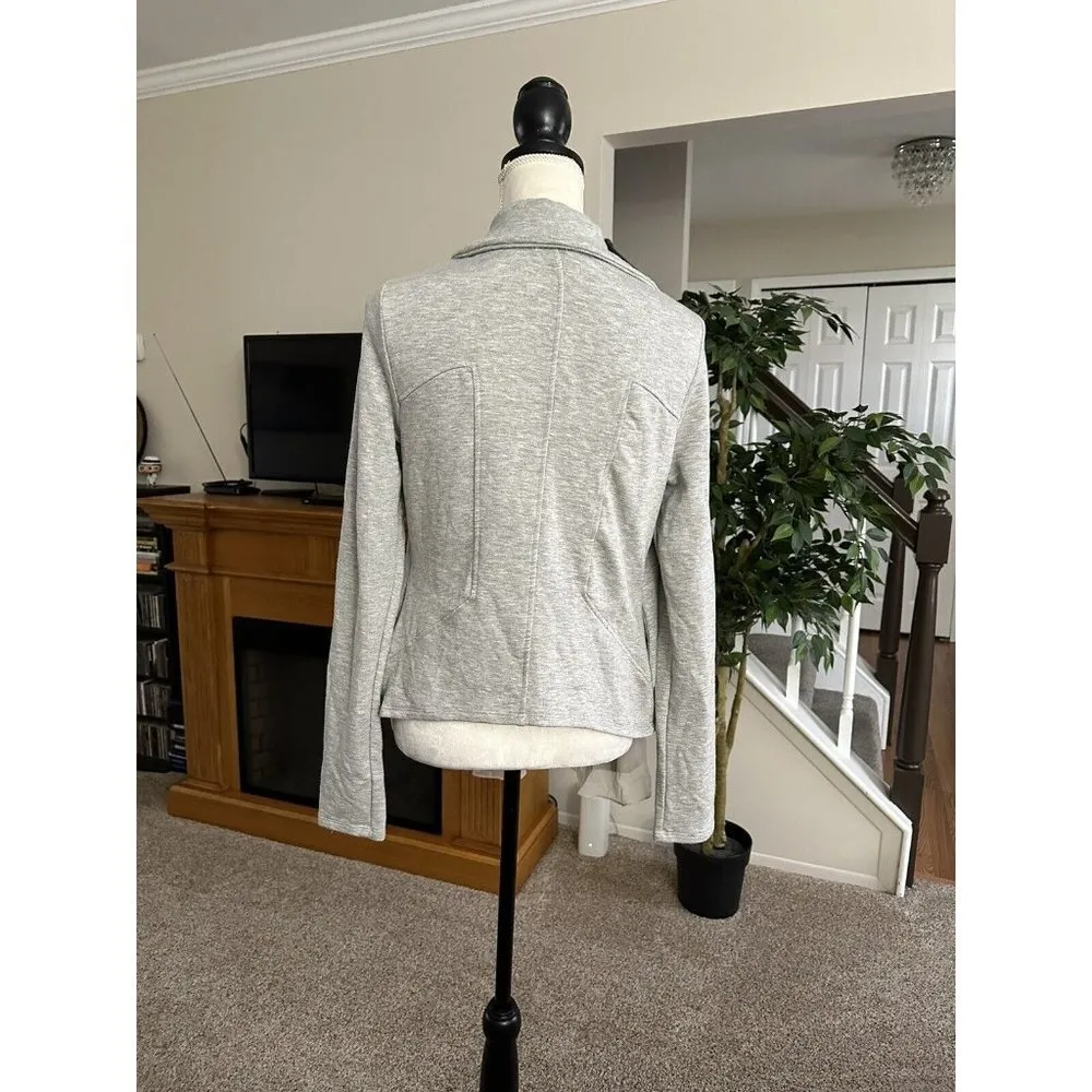 Bordeaux Gray Open Drape Front Cardigan Jacket Size M - Image 3