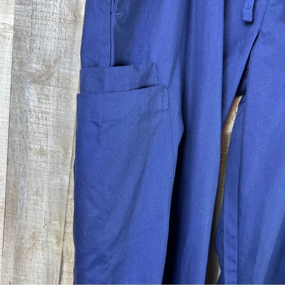 WS Uniforms Small Navy Blue Scrub Pants w/Back Stretch Waistband & Draws… - Image 4