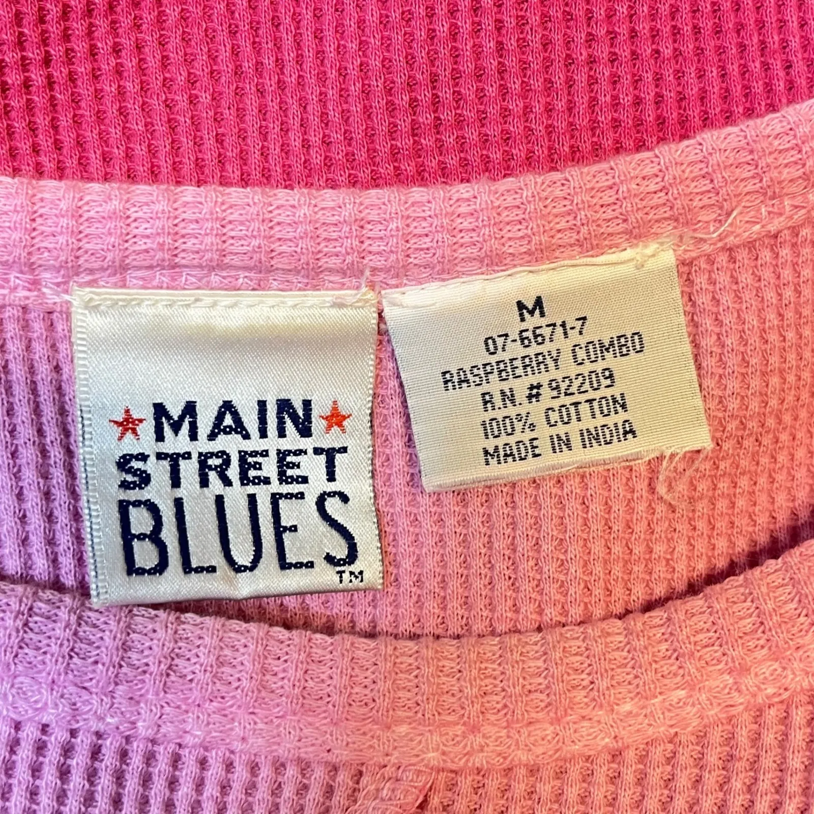 Main Street Blues Women's‎ Pink Ombre 3/4 Sleeve Knit Top Medium - Image 3