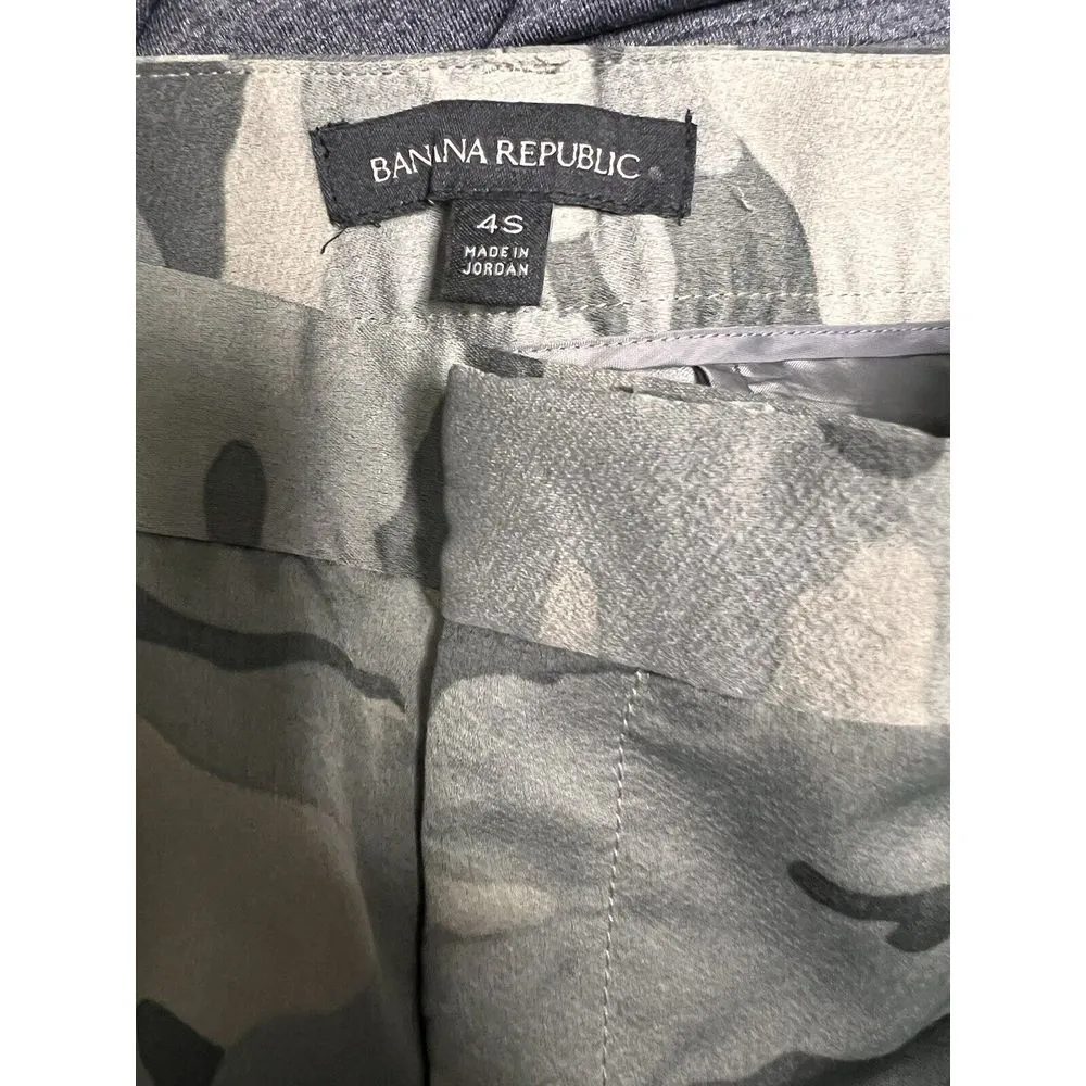Banana republic Trousers Women's Size 4 30x30 Pants green‎ camo silky Ryan DGD-C - Image 7