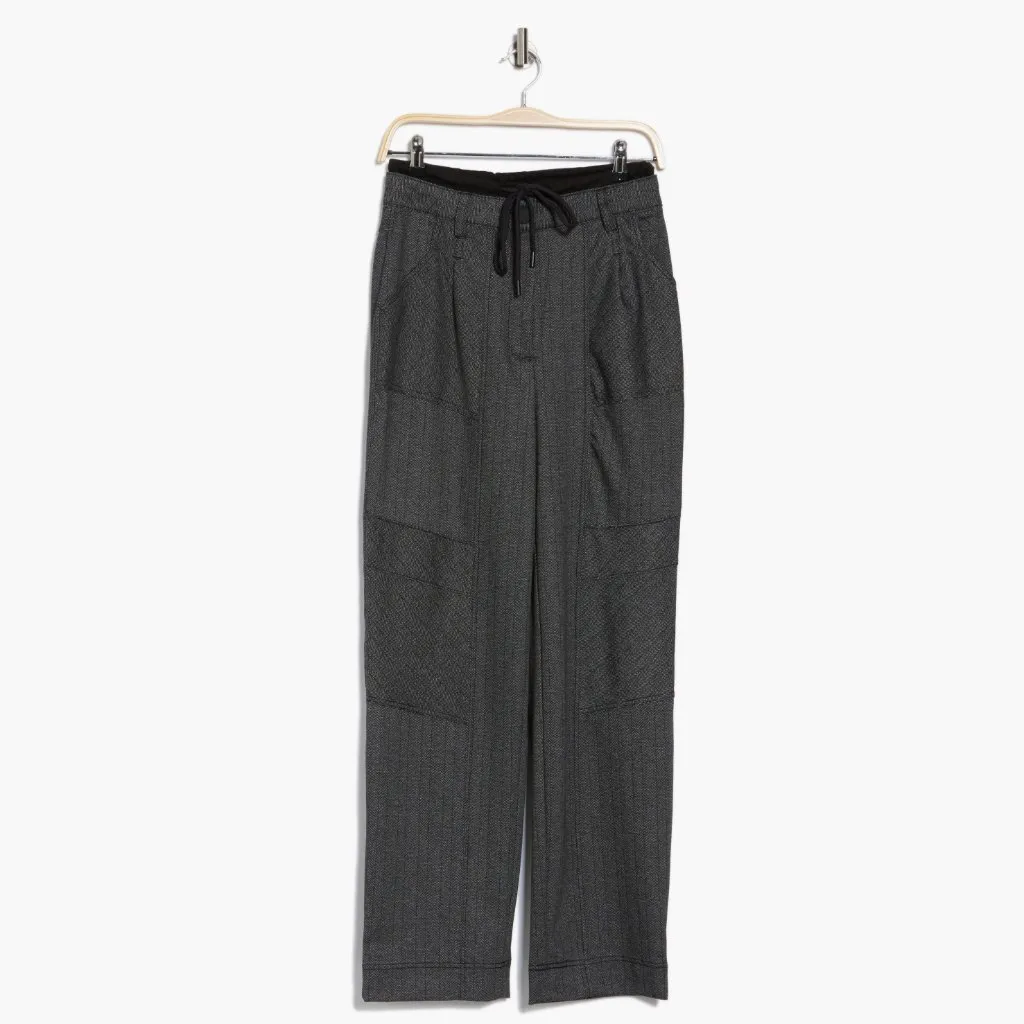 NWT Democracy Chevron Drawstring Trousers 12, GREY BLACK - Image 3