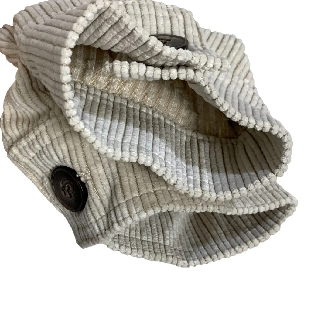 Corduroy Sherpa Lined Oversized Shacket Jacket M Button Up Soft Outerwear Beige Size M - Image 5