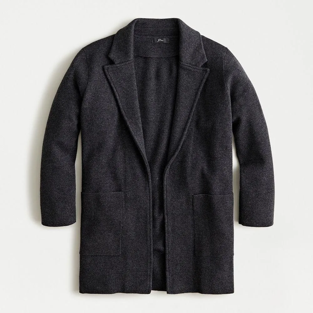 J Crew • Sophie Open-Front Sweater-Blazer jacket cardigan charcoal grey - Image 5