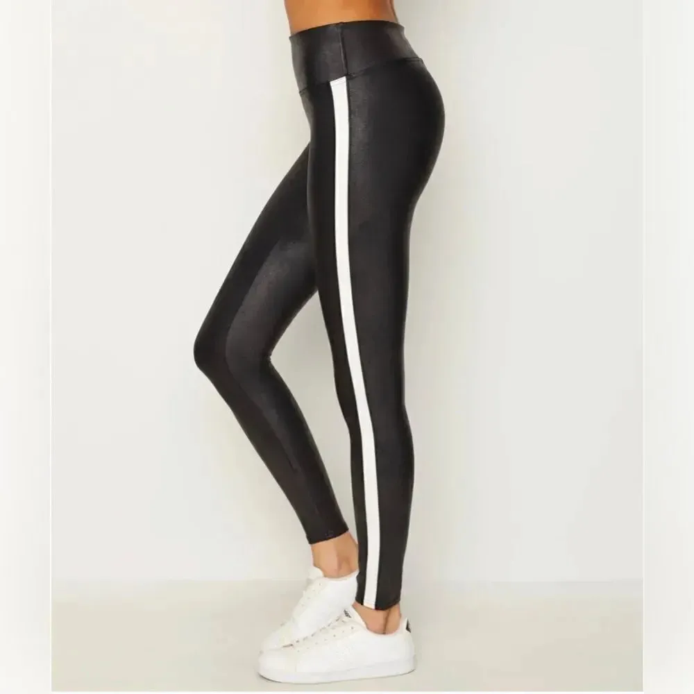 SPANX Faux Leather Side Stripe Leggings - Image 5