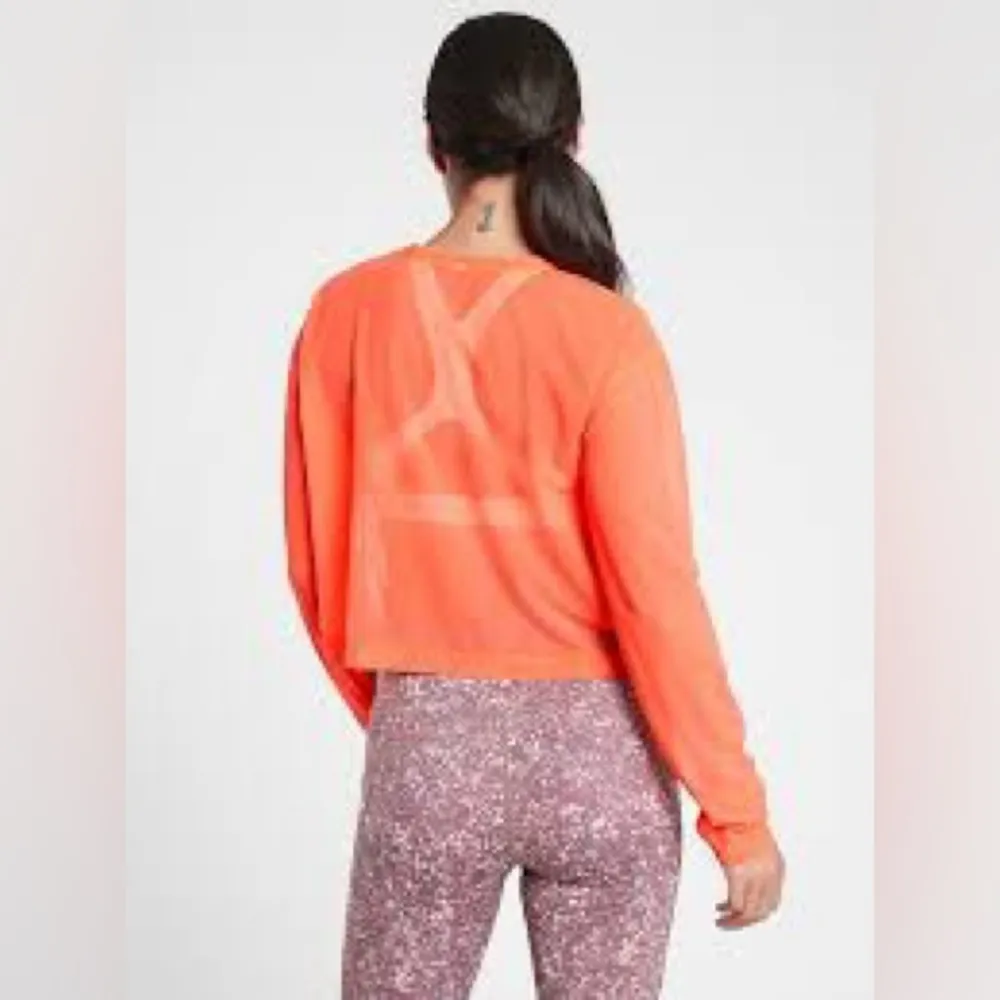Athleta Festival Gym Styled  Circuit Crop | Racing Red | Mesh Crop | Medium - Image 5