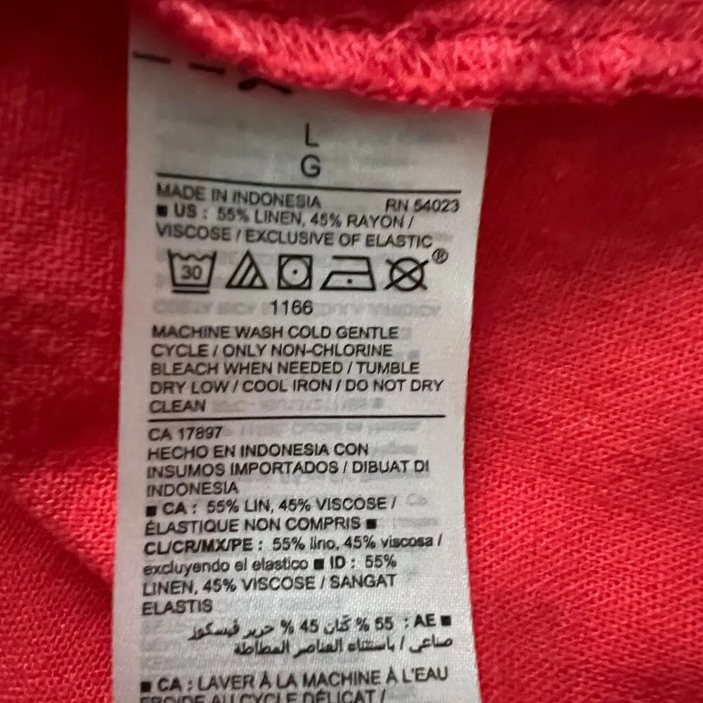 Old Navy Womens Dress Large Linen Blend Ruffle Overlay Smocked Vacation Beachy - Image 8