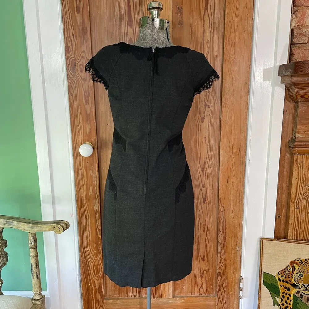 Rebecca Taylor Wool Blend Lace Trim  Cap Sleeve Career Sheath Dress - Sz 6 - Image 11