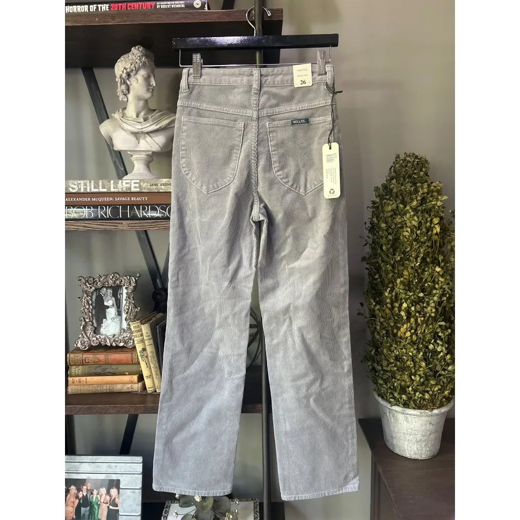 Rolla's Original Straight Corduroy Jeans Moonstone Womens Size 26 Gray - Image 7