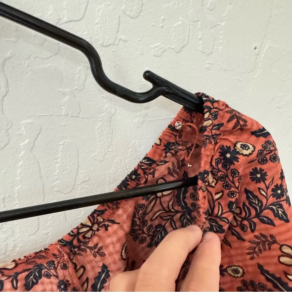 Madewell Blouse Puff Sleeve Peplum Top in Cavoli Floral cotton Small - Image 5