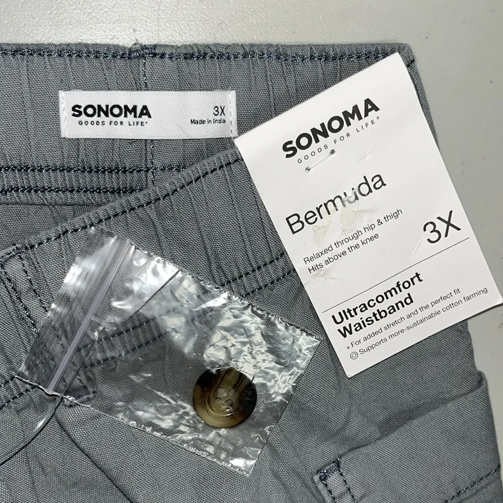 Sonoma NWT Sz 3X Gray Ultracomfort Waistband Relaxed Fit Utility Bermuda Shorts - Image 3