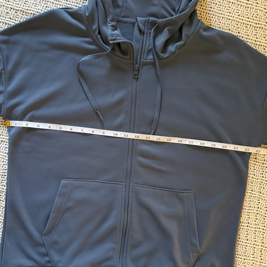 Mondetta Women’s Athletic Workout Gym Soft Zip Up Hood Blue Jacket Large - Image 5