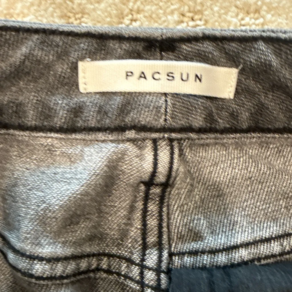 PacSun ‘Go. Good Jeans’ Distressed Straight Jeans Size 26 Gray Vintage Wash - Image 4