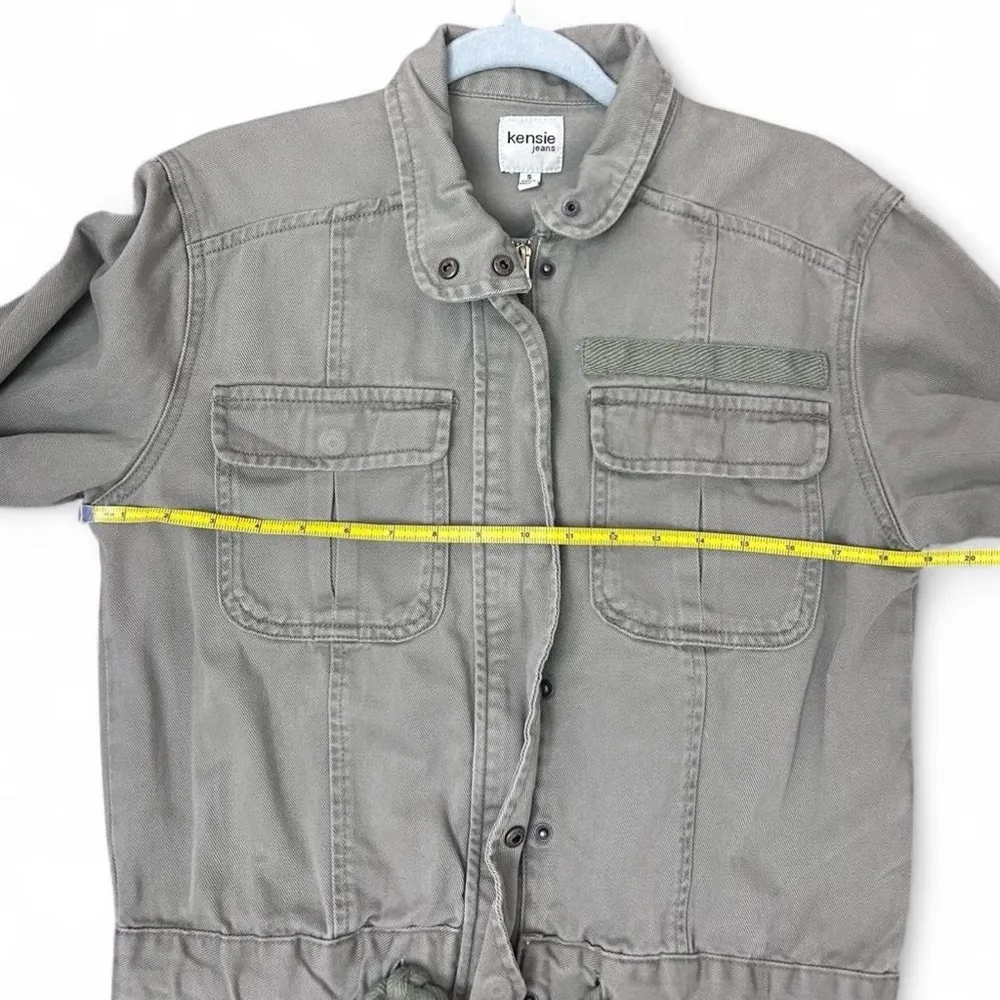 Jeans Green Denim Jacket Size Small | 100% Cotton | Zip & Snap Closure - Image 5