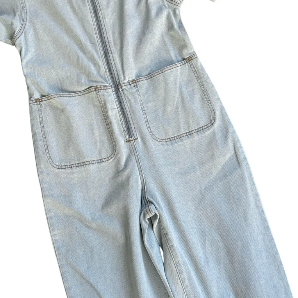 NWT Steve Madden Eira Denim Jumpsuit Stone Wash Blue Size XS Retail $129.00 - Image 6