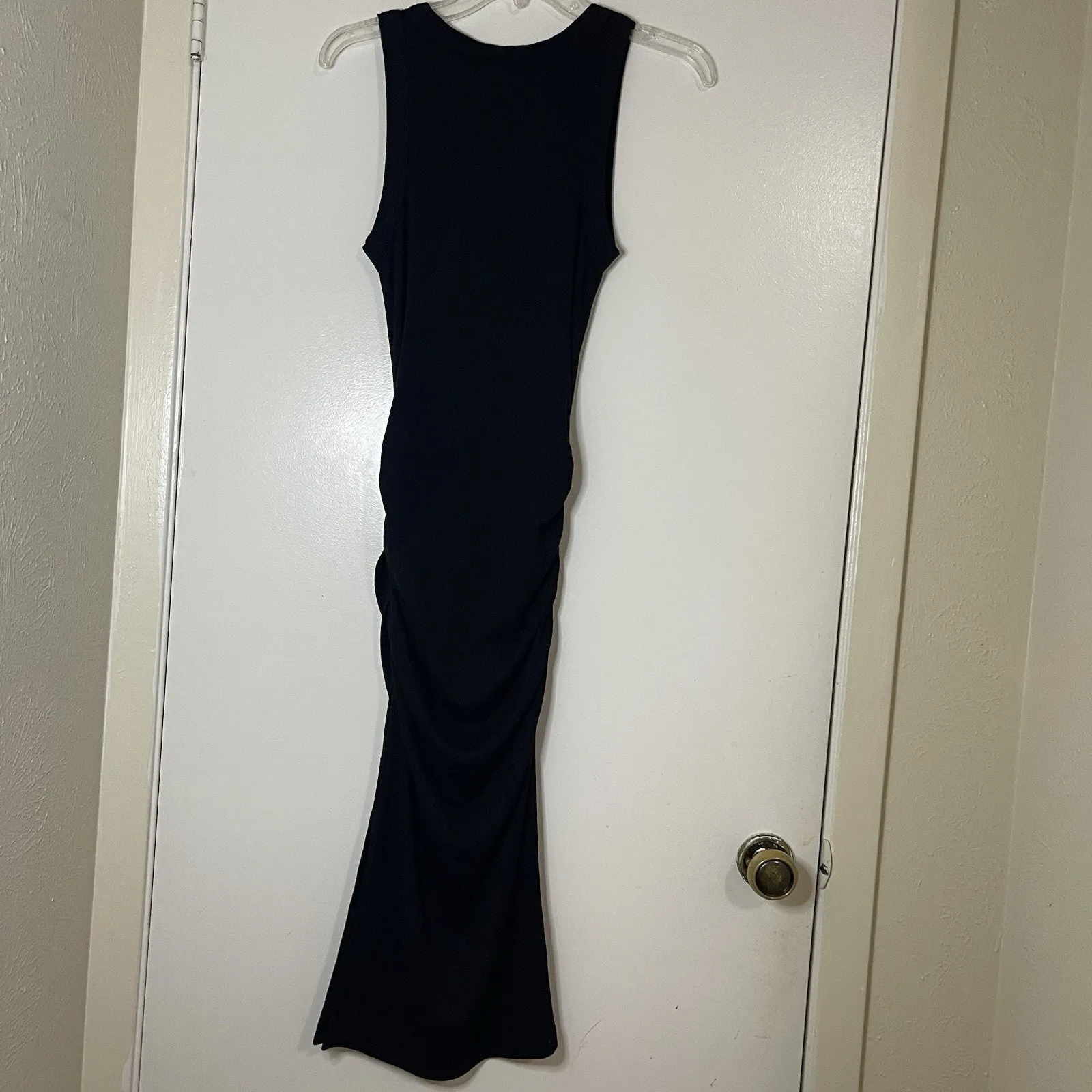 NEW! MICHAEL STARS Wren Ruched Midi Ultra Rib black bodycon dress small - Image 6