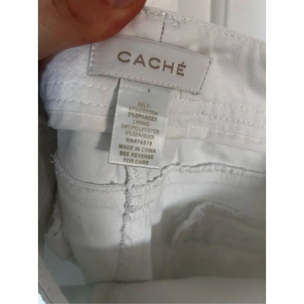 Cache white ankle pants size 8 stretchy jean dress pants - Image 5