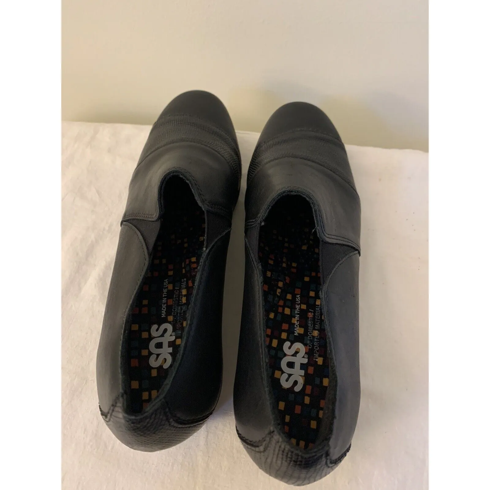 SAS Shoes Womens 9.5 Black Lizard Nora Slip On Loafer Leather Tripad Comfort - Image 6