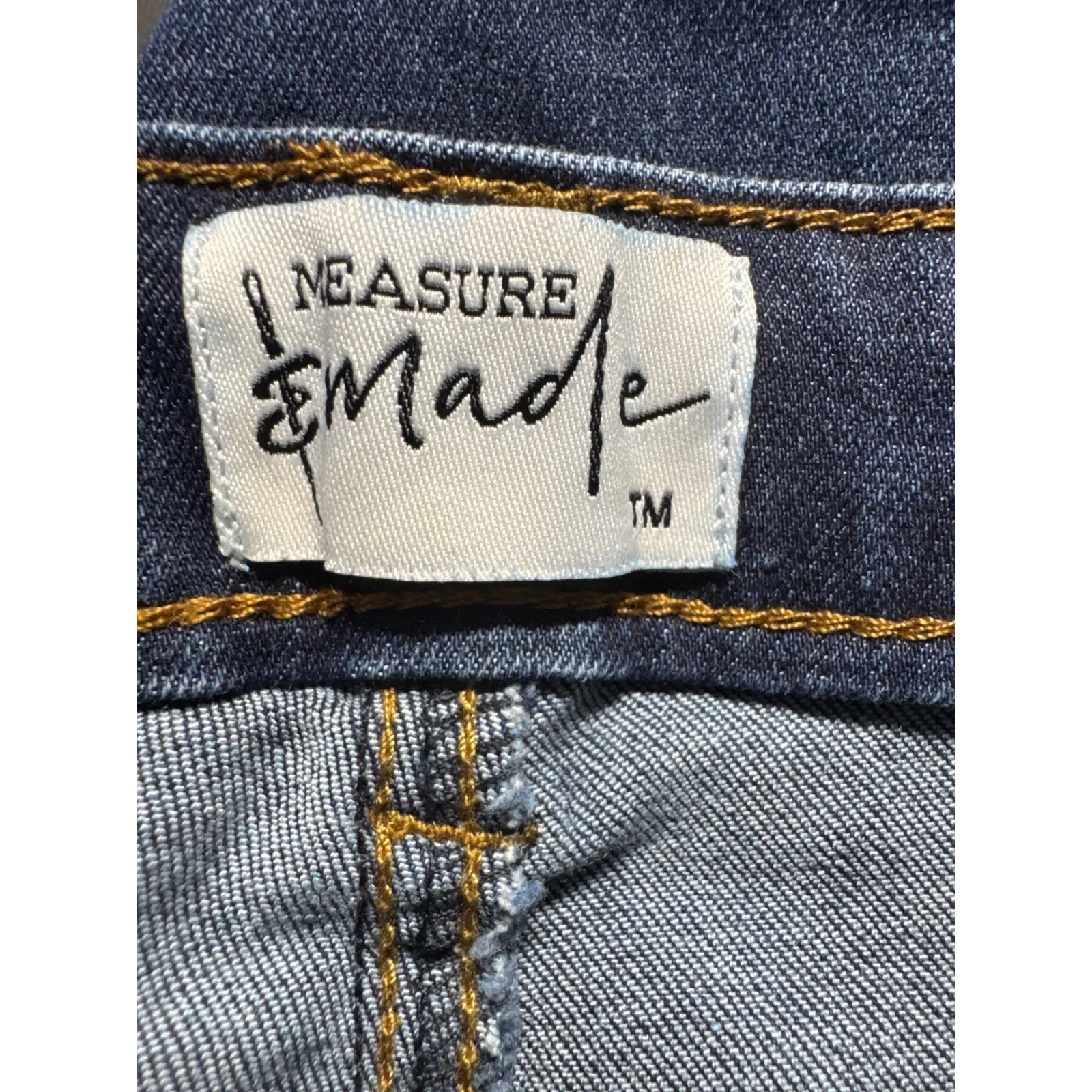 Measure & Made Dark Wash Denim Jeans Slim‎ Fit Stretch Womens Size 29 Blue - Image 10