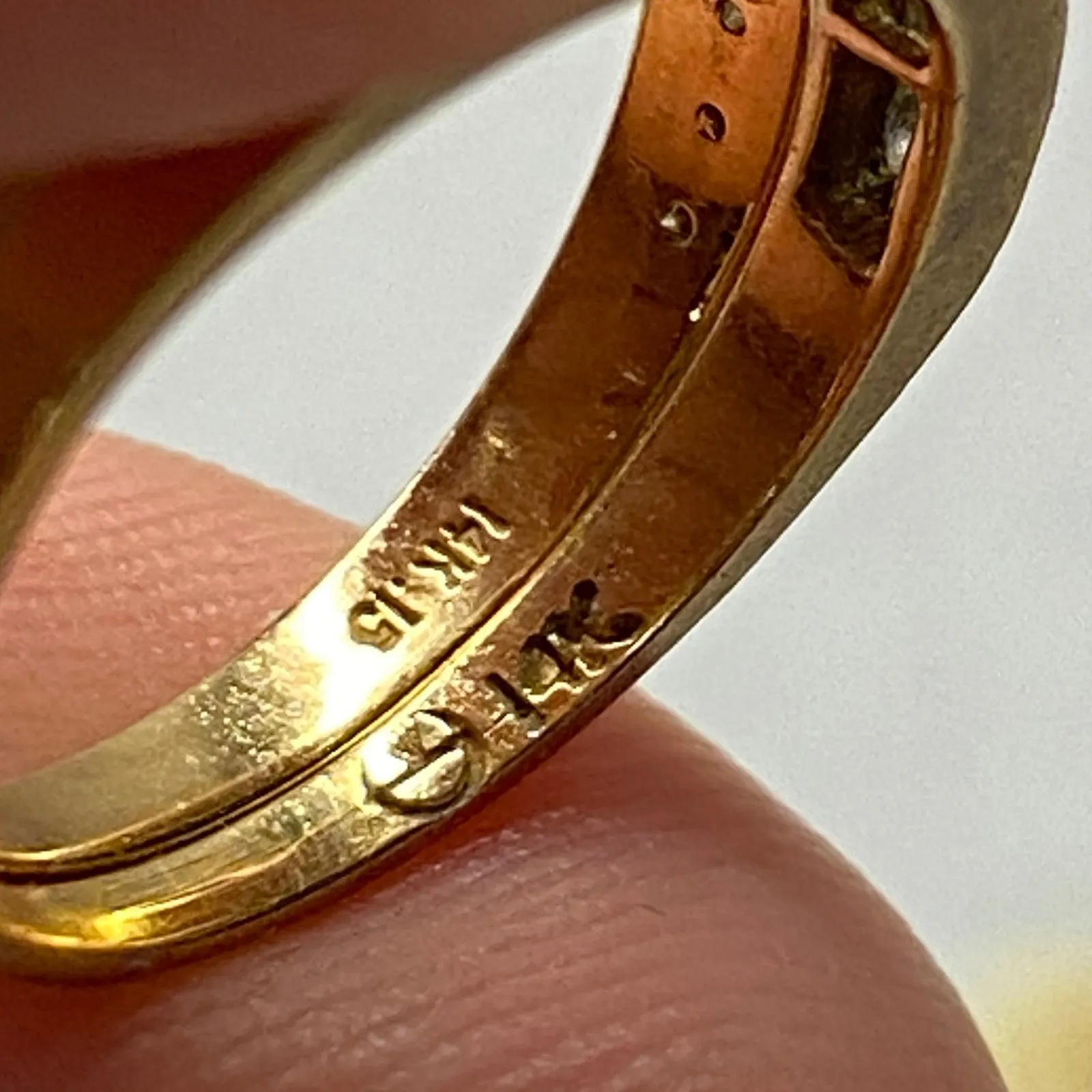 Vtg 1950's 14K Gold Diamond Wedding Ring Set Sz 5 Engagement Band Bridal Ring - Image 6