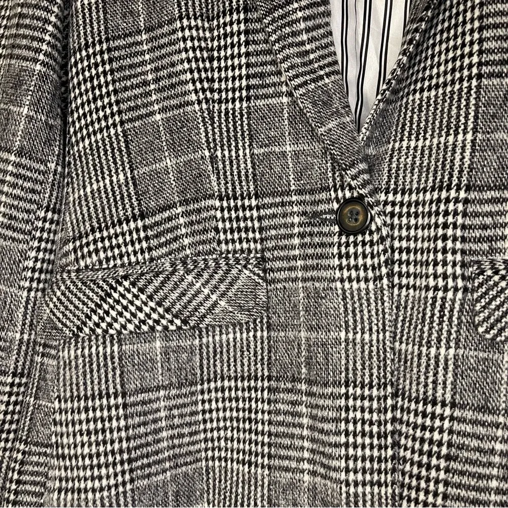 Cupcakes & Cashmere Houndstooth Plaid Single Button Blazer Women’s Size 2 - Image 3