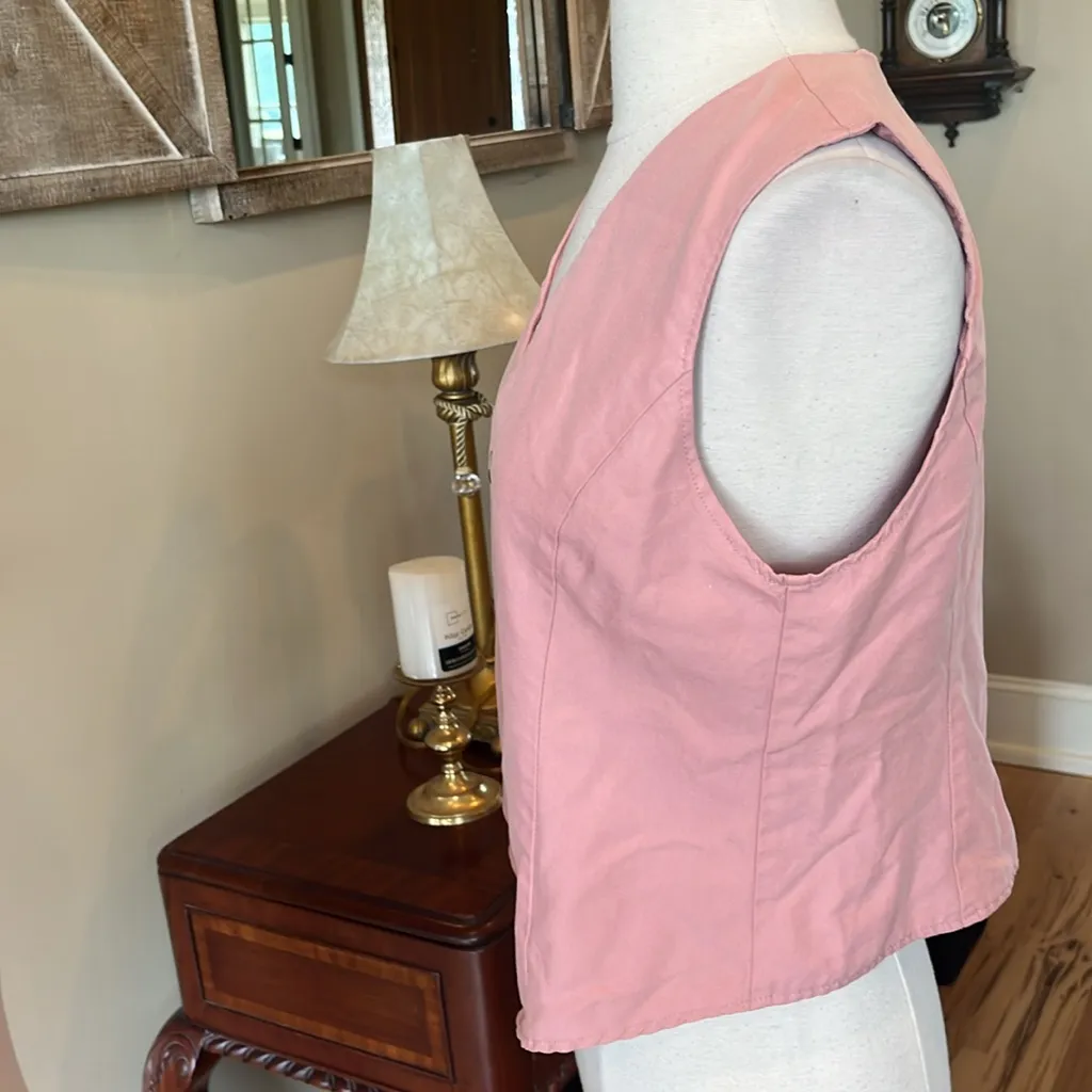 Matching Set Rose Pink Button Vest Comfy Shorts New Size XS - Image 6