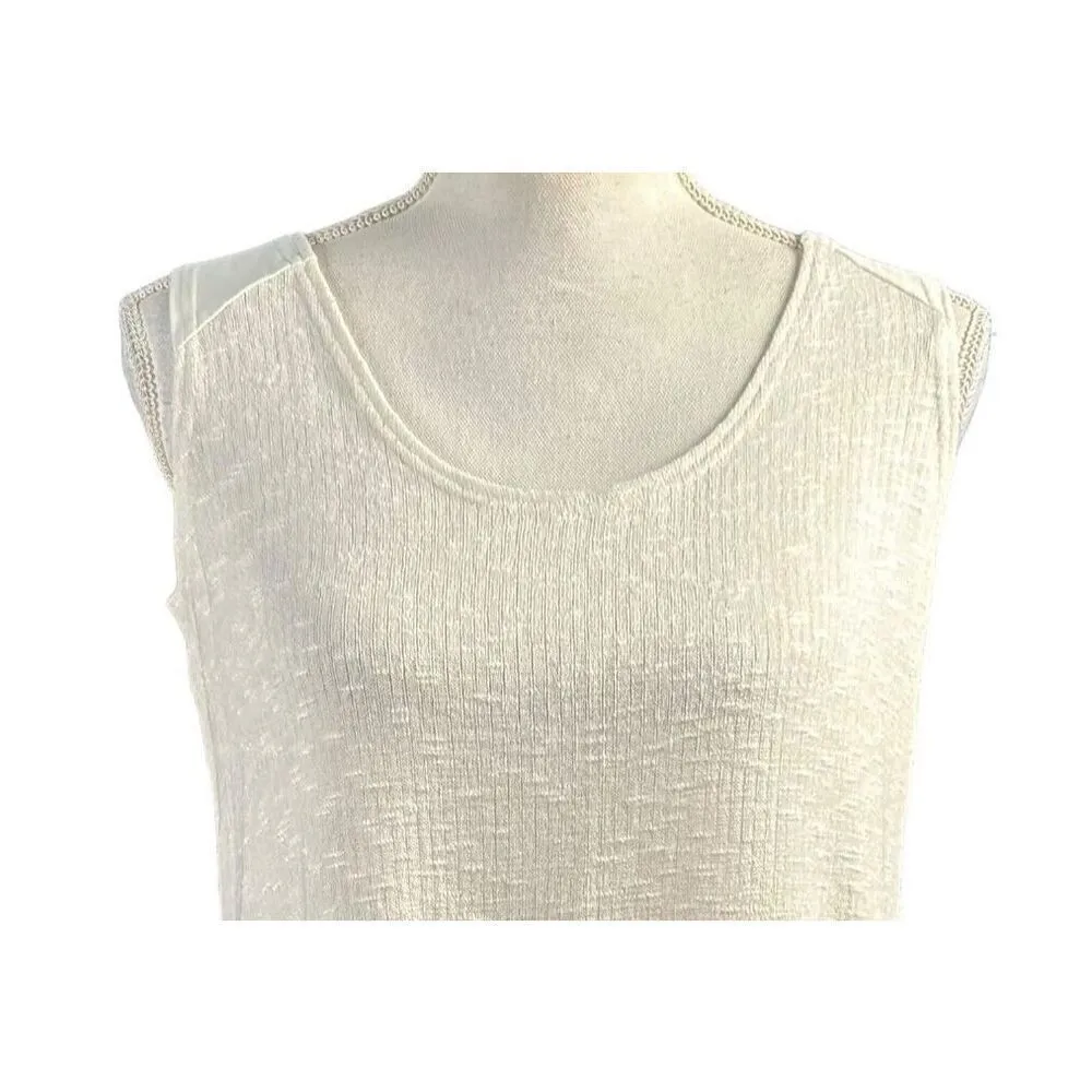 New Sympli Call It A Day Tank Top Shell Size 8 White Classic Minimalist Neutral - Image 4