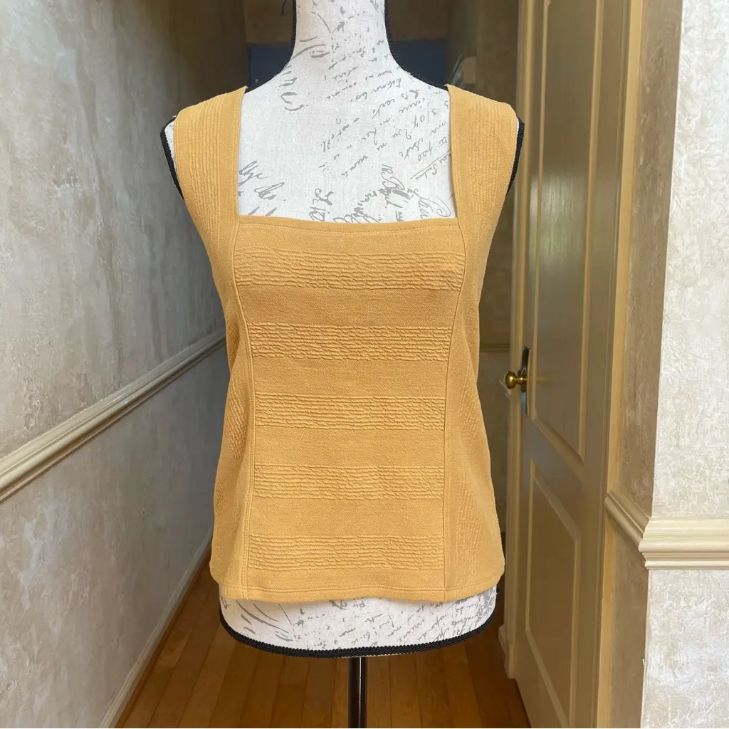 Anthropologie Maeve Crossback Tank in Yellow. NWOT. Size Medium . Retail- $88 - Image 4