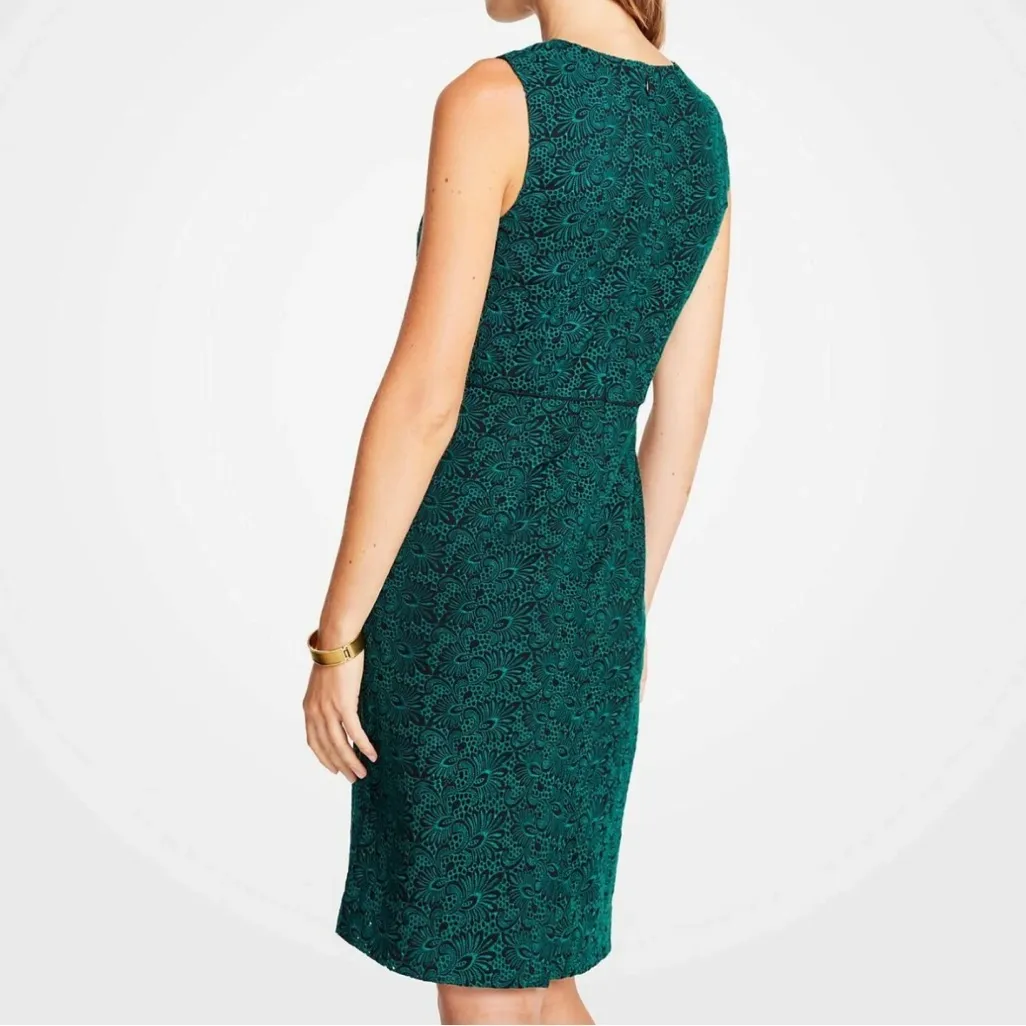 Ann Taylor Embroidered Lace Sheath Dress in Green Eden Size 12 - Image 2