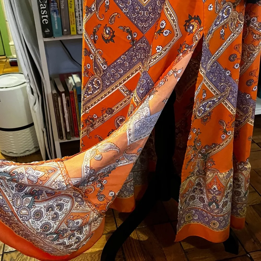Orange Print Maxi Skirt Size 12 - Image 5
