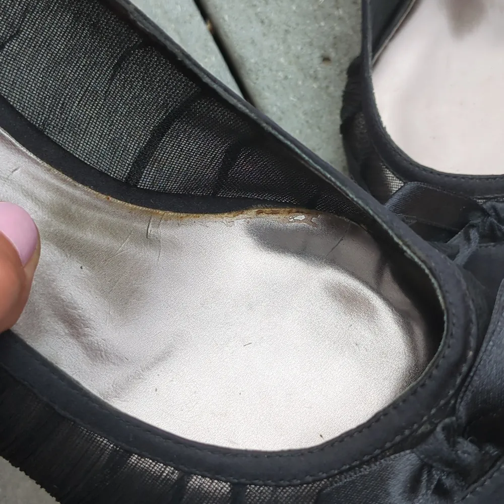 Metaphor Satin and Mesh Pointed Toe Heels with Bow - Image 9