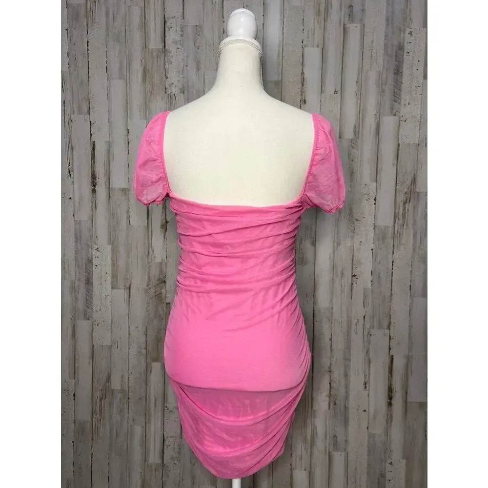 NWT Princess Polly Women's Size 8 Pink Charvi Ruched Mini Dress Party Dress‎ - Image 7