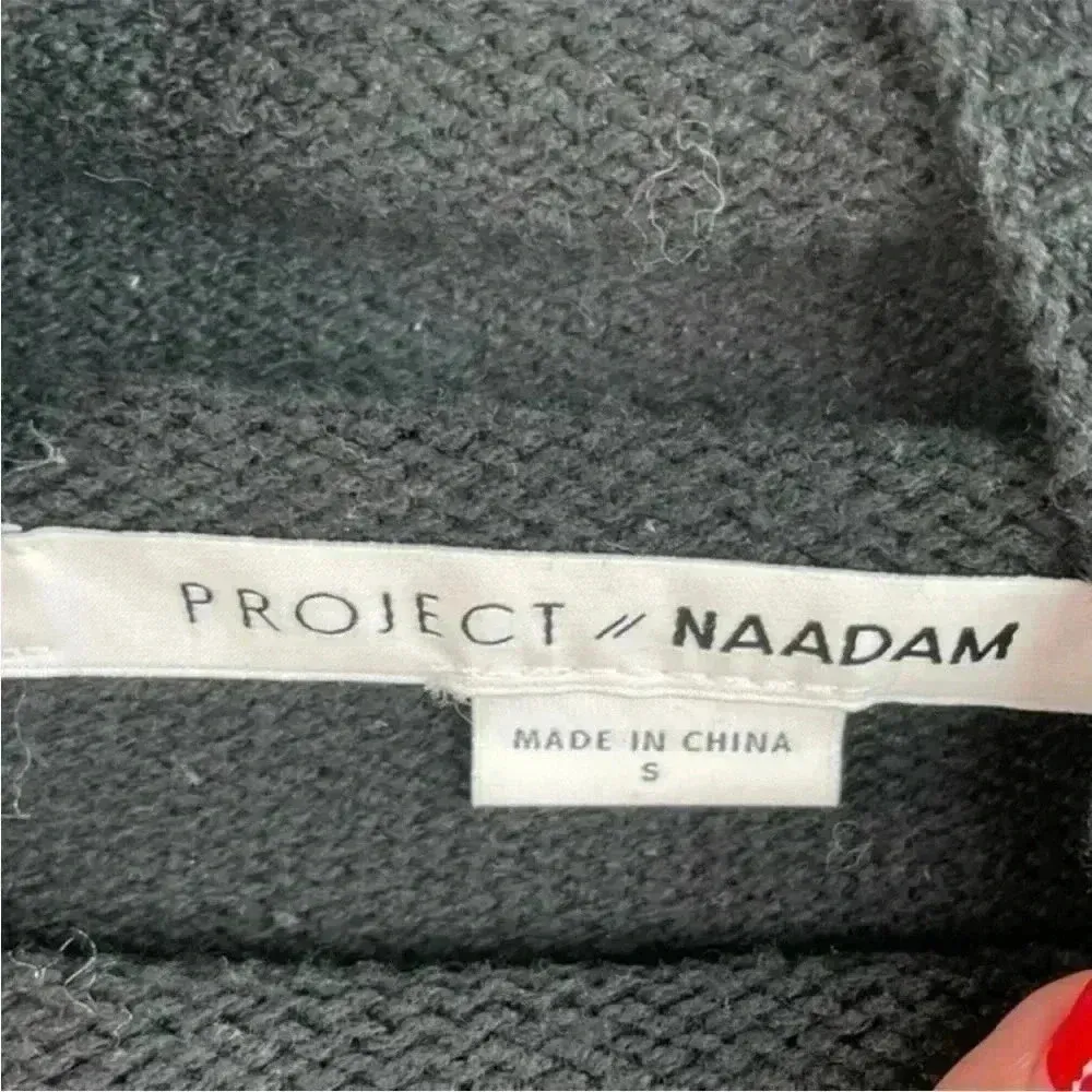 Project Naadam Black Mock Neck Cable‎ Knit Sweater - Image 7