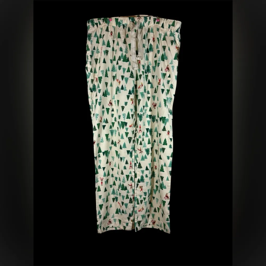 Old Navy Christmas Trees & Elf Flannel Pajamas PJ Lounge Leisure Pants Sz Lg NWT - Image 2