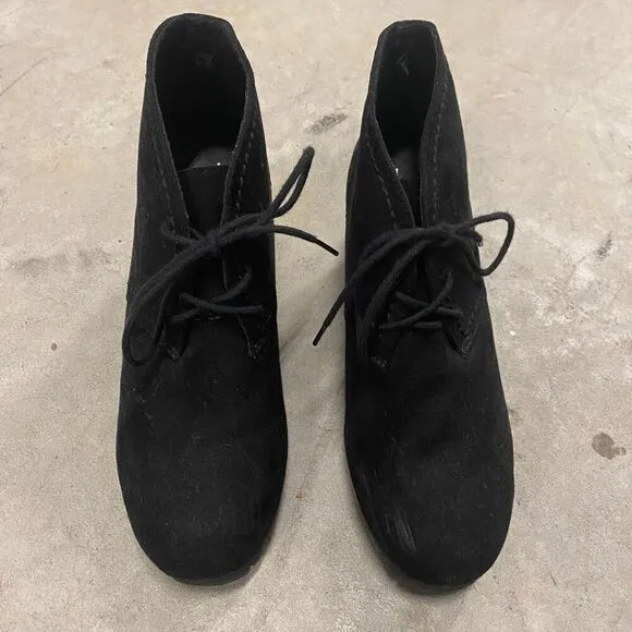 Time and True Black Faux Suede Lace Up Wedges Women's Size 7​ - Image 2