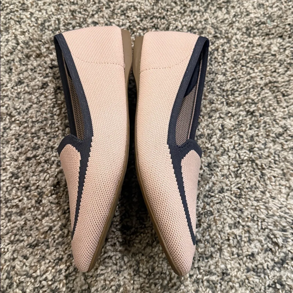 BIRDIES Blackbird Knit Loafers Pointed Toe Ballet Flats Preppy Pink Grey - Image 2