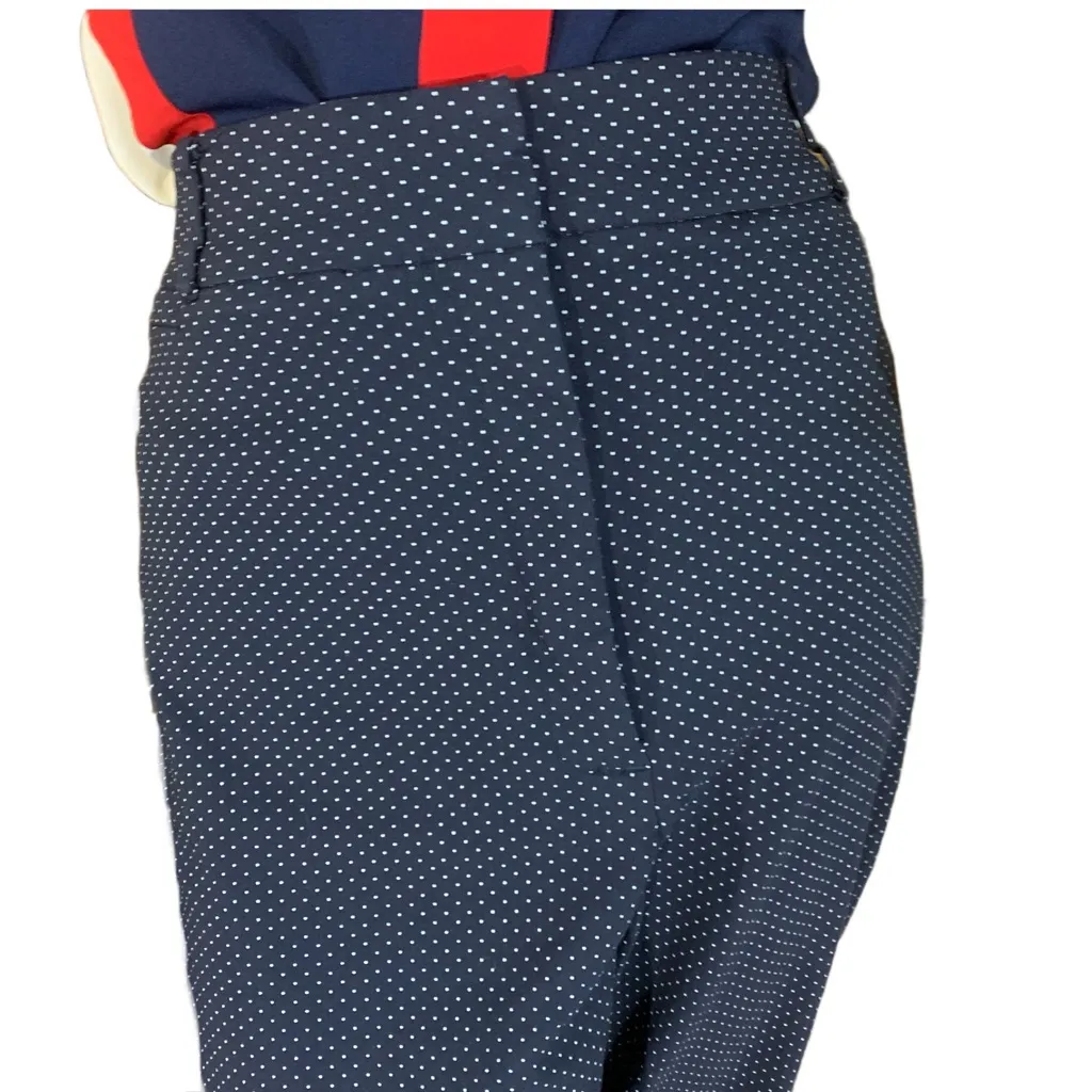 LANE BRYANT BLUE WITH WHITE POLKA DOTS STRAIGHT LEG TROUSERS (20R) - Image 6