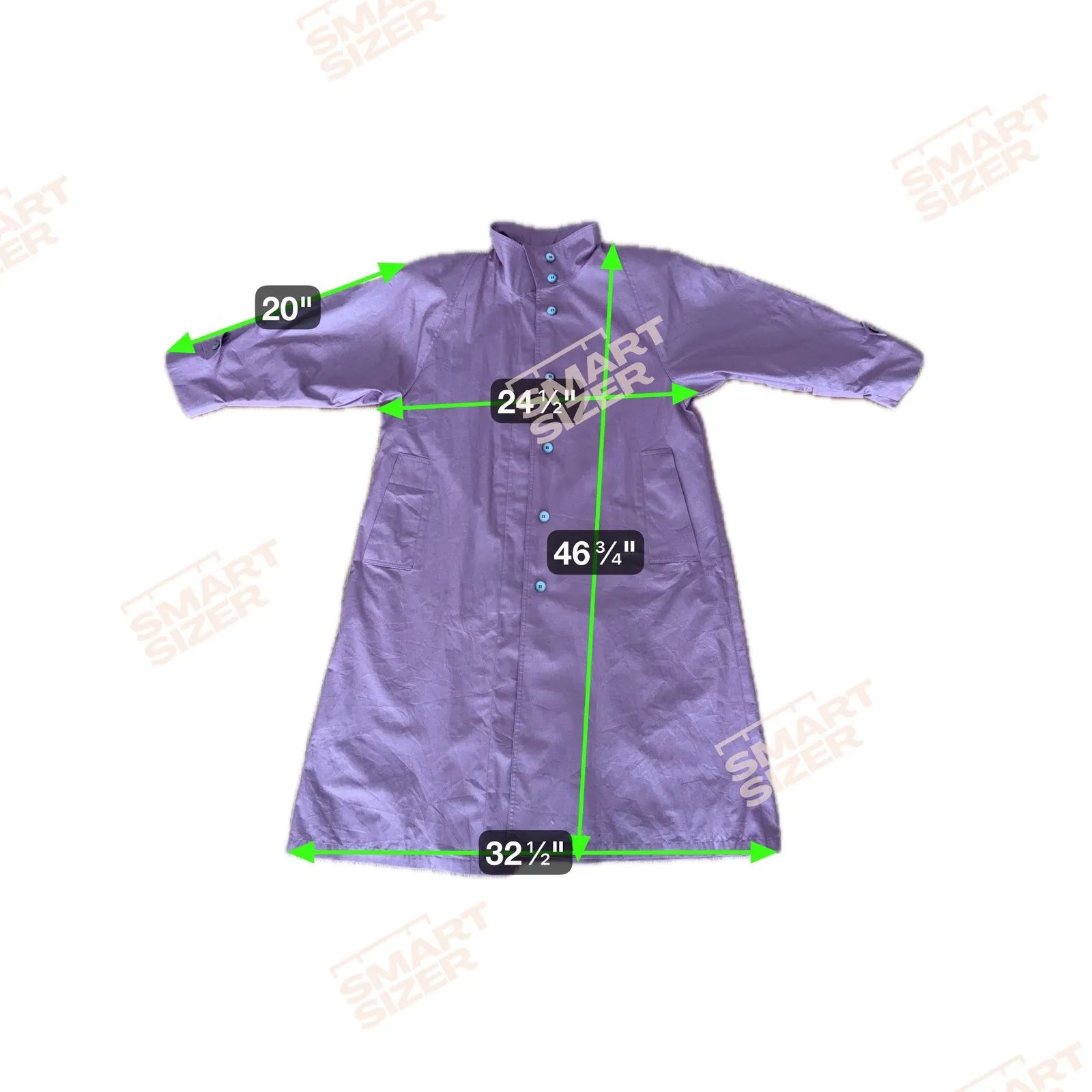 Vintage Long Trench Coat Women's Classic Button Up Outerwear Size L - Image 8