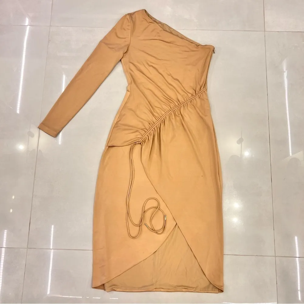 Cushnie One Shoulder Matte Jersey Dress Size 4 - Image 8