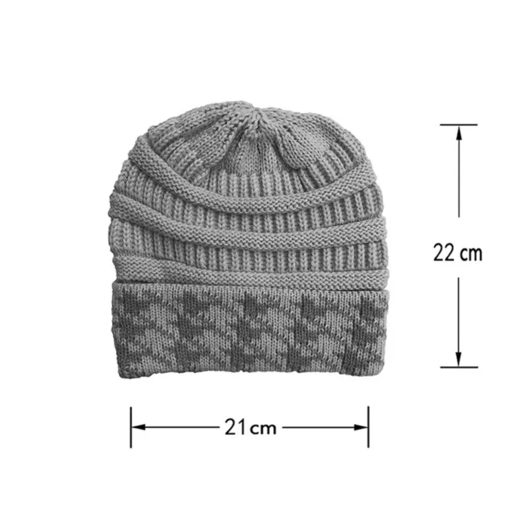 NEW Crimson Red Black White Houndstooth Knit Beanie Winter Skull Cap Hat Alabama Roll Tide - Image 5