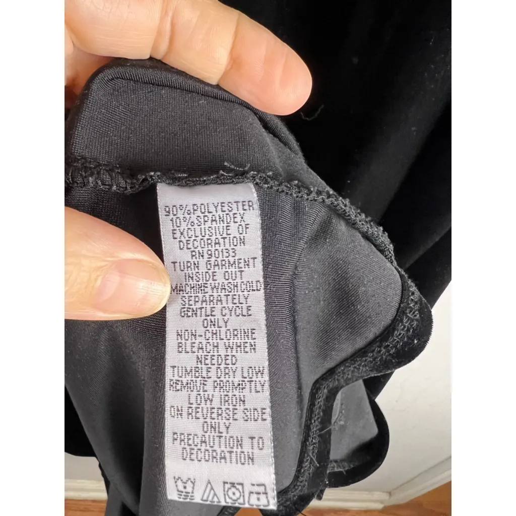 Bob Mackie Wearable Art Black Velvet Embellished Midi Dress 1X Evening Formal - Image 6