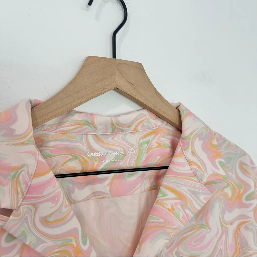 Outdoor Voices SolarCool Camp Collar 5" Short Set Pink Marble Size medium - Image 4