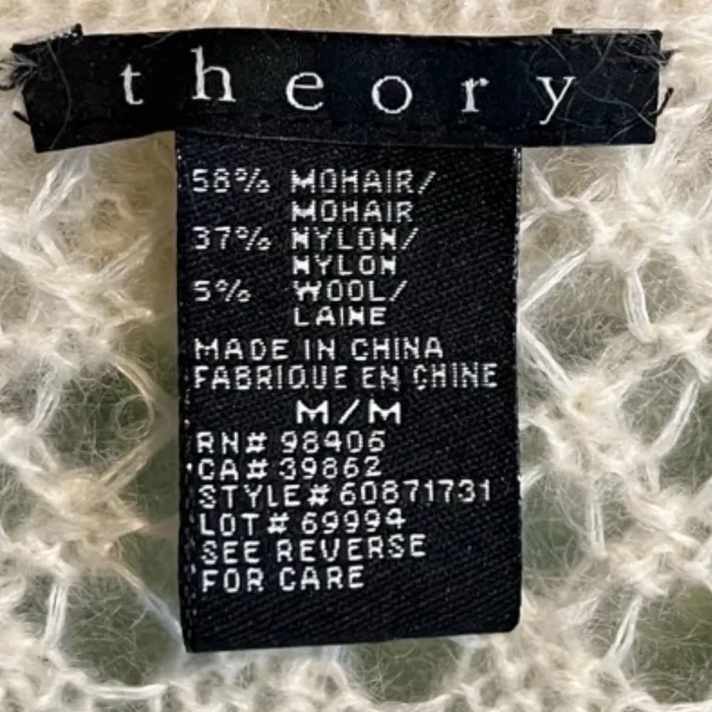 Theory Tunic Sweater Mohair Wool Long Sleeve Eyelets Boho - Image 6