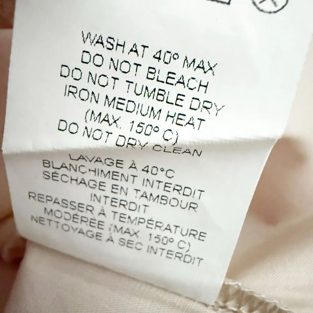 DÈLUC | Beige Light Tan Nude Short Sleeve Collared Pullover Top Blouse | Large - Image 8