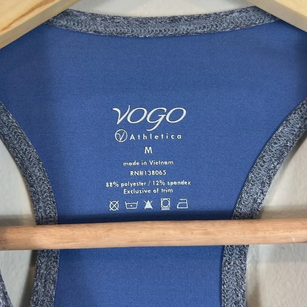 Vogo Athletica Tank Top Womens M Blue Racerback Sleeveless Colorblock Pilates Size M - Image 4