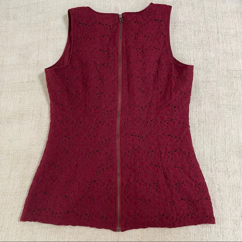 Banana Republic Sleeveless Burgundy Lace Top - Image 8